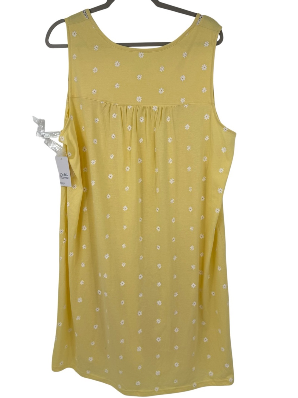Croft & Barrow Sleeveless Nightgown Size 1X Yellow White Daisy print NWT - Picture 4 of 7